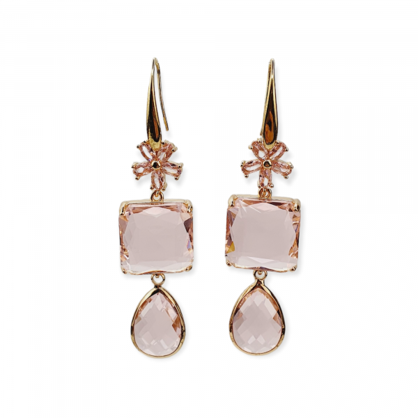 ORECCHINI con cristalli rosa - immagine 2