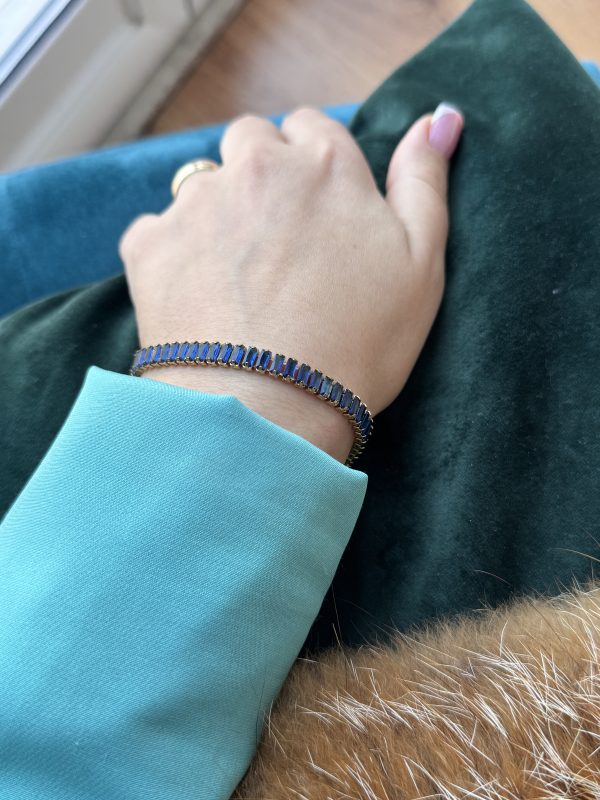 BRACCIALE tennis con strass rettangolari - immagine 4