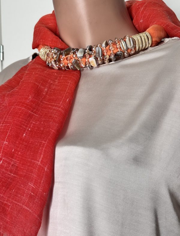 FOULARD GIOIELLO color arancio nelle sue sfumature - immagine 2